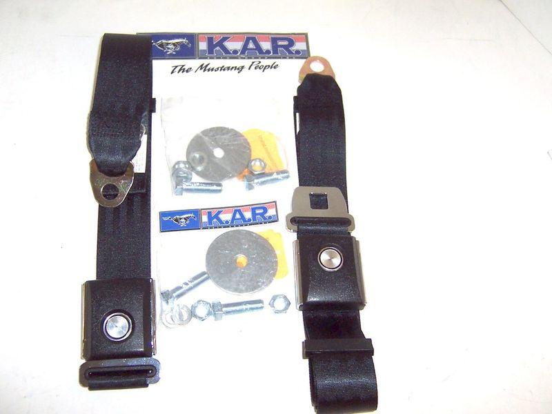 1965-1970 fairlane,galaxi,ford  seat belts;set 2! black