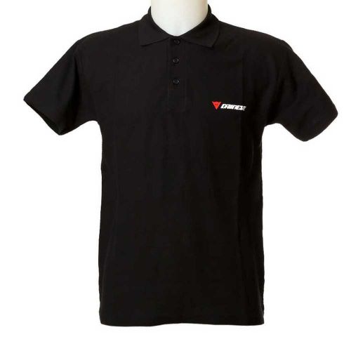 New dainese d-polo adult tee/t-shirt, black, med/md