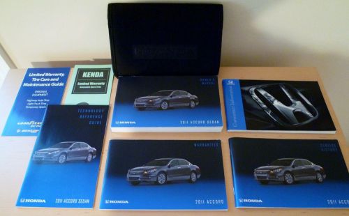 New 2011 honda accord sedan complete oem owners manual set w/ genuine honda case