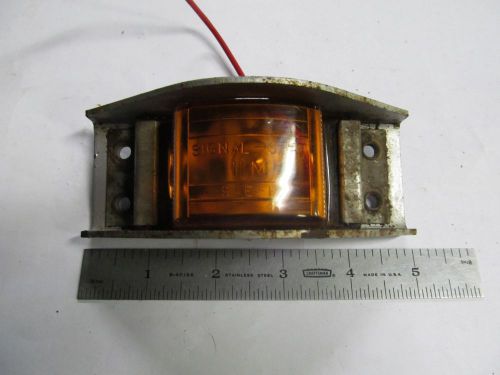 Nos signal-stat amber side marker light, part 11 m, sae-p, steel, plastic lens.