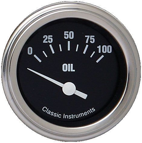 Classic instruments hr81shc oil pressure 100 psi - hot rod - stainless high