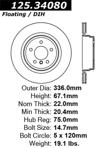 Stoptech 125.34080 premium high-carbon rotor