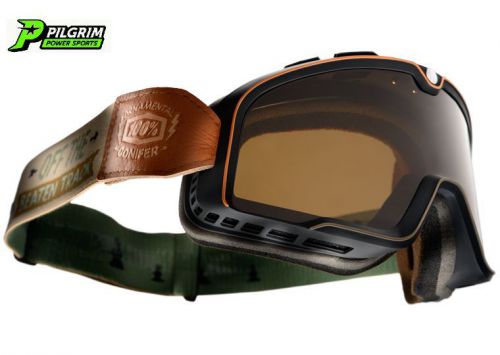 100% barstow legend bobber moto vintage cafe goggles conifer with bronze lens