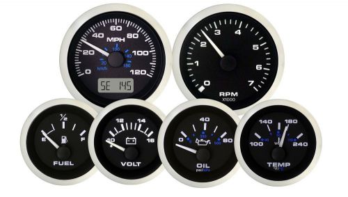 Black premier 6 gauge kit with gps speedometer veethree