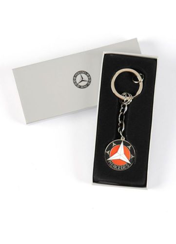 Genuine mercedes benz vintage 2 stars key ring classic silver-coloured b66043063