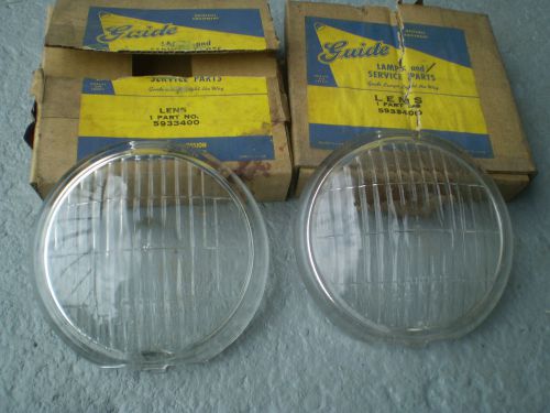 1942-46-47 chevy buick cadillac fog lamp lenses in box nos guide gm 5933400