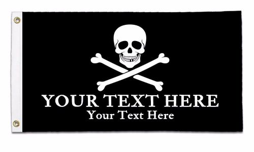 Personalized boat flag skull &amp; bones