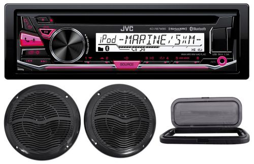 Jvc kd-r97mbs single-din marine cd receiver+splash guard+(2) 6.5&#034; boat speakers