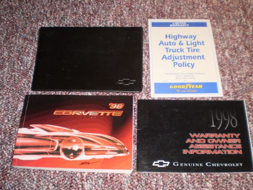 1998 chevrolet corvette coupe &amp; convertible owners manual books guide case all