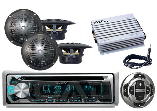 Marine bluetooth cd usb ipod radio, wired remote,4&#034; speakers,amplifier &amp; antenna