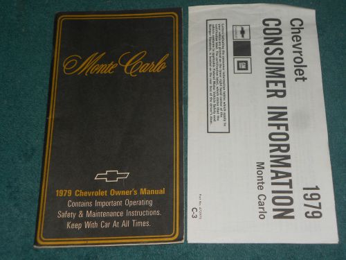 1979 chevrolet / monte carlo owner&#039;s manual set / nice original guide book set