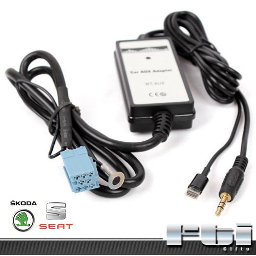 Skoda seat 8-pin iphone 5, 6 interface aux-in adapter lightning cable cd changer