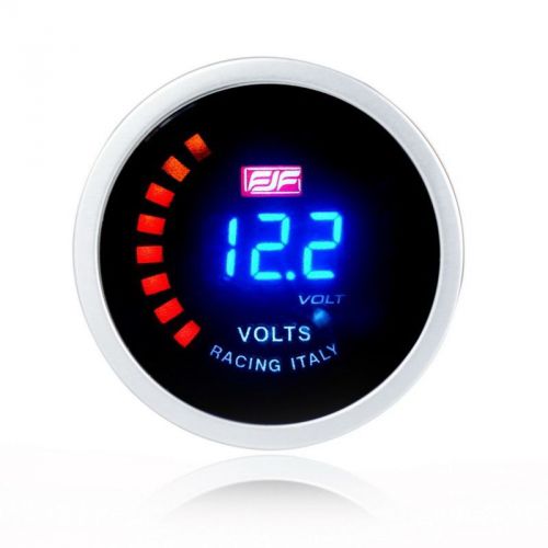 Universal 2&#034; 52mm car smoke volt gauges voltages blue digital displayed 8~18v