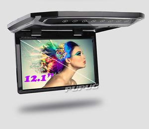 2 video-in flip down monitor in-car overhead 1080p hd ceiling display hdmi fm sd