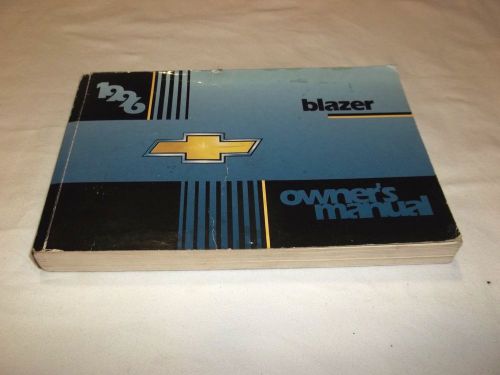 1996 chevrolet blazer owner&#039;s manual in good condition,,