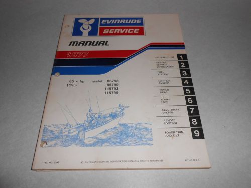 1977 85 hp johnson outboard motor repair &amp; service manual evinrude 115 hp