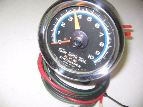 Vintage 1960&#039;s, 70&#039;s sun super tach 10k blue line tachometer sst-801 12 volt