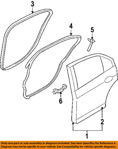 Ford oem 6e5z5425324aa rear door-door weather strip