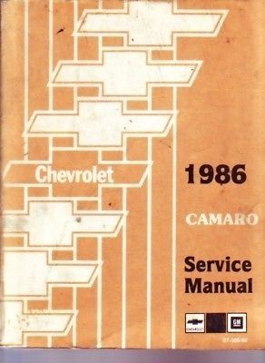 1986 chevrolet camaro factory shop service manual