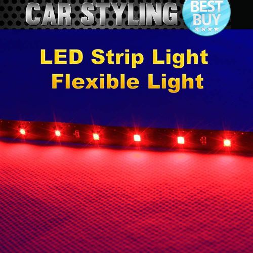 Pair 30cm red fexible strip led daytime driving running light drl waterproof