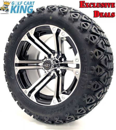 14&#034; madjax nitro machined/black wheel and 23x10-14 golf cart 4-ply tire combo