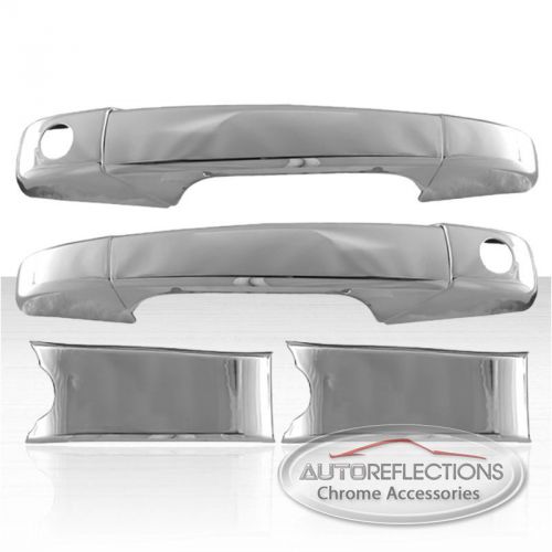 2dr door handle cover set w/pass keyhole for 2007-2013 chevy silverado - chrome