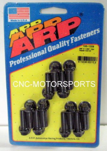 Arp header bolts 100-1209 3/8 universal bolt kit black oxide 12 point head