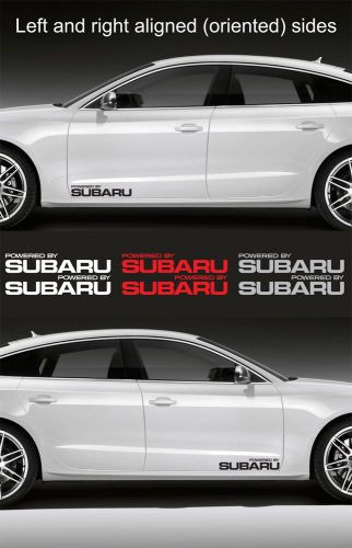 2pcs powered by subaru 15&#034; wide vinyl decal sticker emblem logo graphic