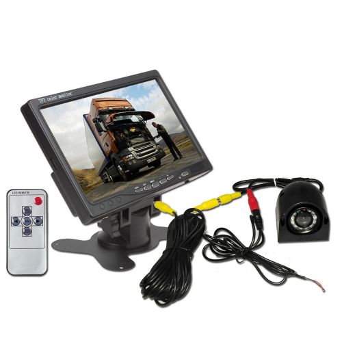 7&#034; tft lcd monitor + ir leds night vision waterproof ccd color reversing camera