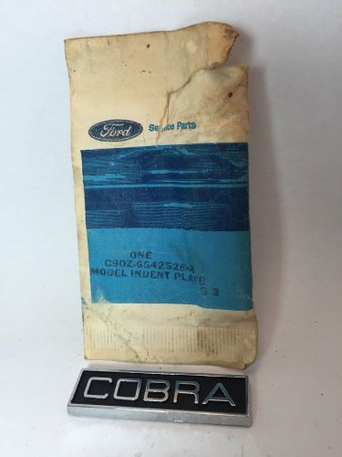 Vintage nos ford cobra model identification plate emblem ornament c90z-6542528-a