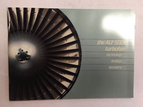 Lycoming  alf 502r turbofan engine original color brochure