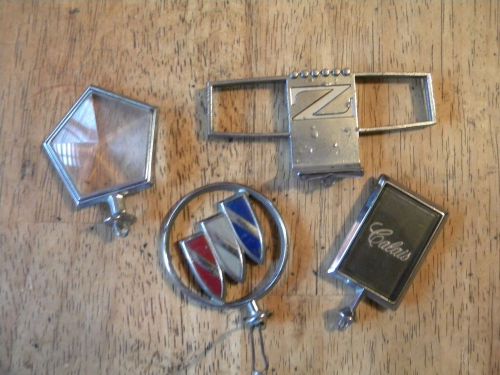 Lot of 4 emblems badges vintage car parts hood ornament oldsmobile vintage