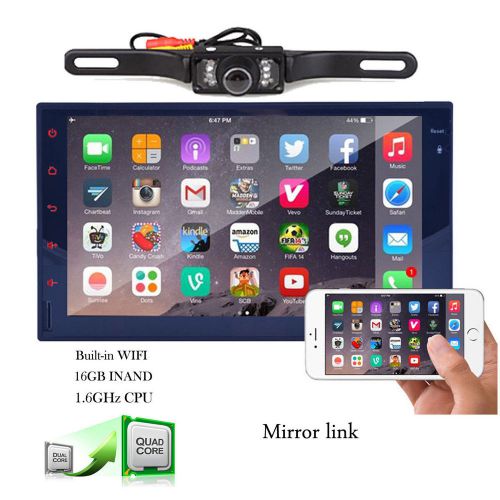 7&#034; dual zone gps double 2din car stereo radio wifi bluetooth ipod bt sd+camera