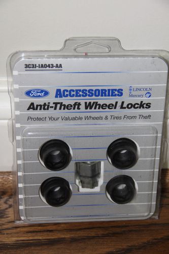 New in package genuine ford lincoln mercury anti-theft wheel locks 3c3j-iao43-aa