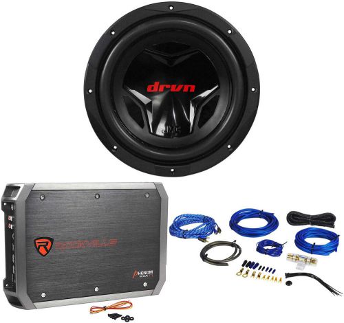 Jvc cs-g1210 12&#034; 1200w subwoofer+rockville rxa-t1 1500w 2 chan amplifier+amp kit