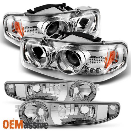 2001-06 gmc sierra/yukon/yukon xl denali ccfl led headlights+bumper signal light