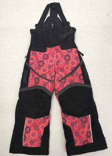 Mossi girls bibs snow pants w/circles pink fuschia sz 4 snowmobile euc