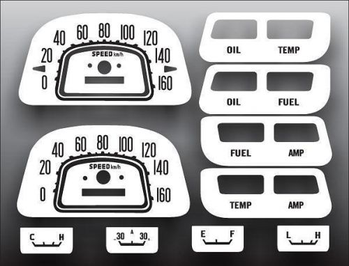 1964-1979 toyota landcruiser metric kph dash instrument cluster white face gauge