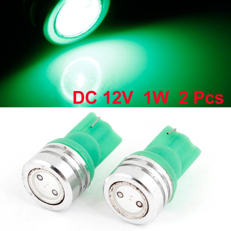 2 pcs car t10 w5w 1w green smd led light turn signal lamp bulb