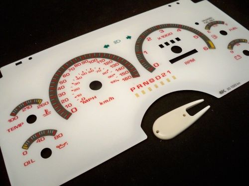 Kilometers s10 sonoma white face glow through gauges kph for cluster red