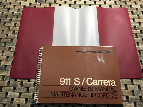 1975 porsche 911s 911 carrera owners manual maintenance record (all n 1) orginal