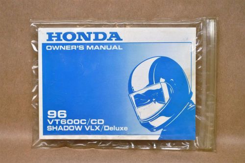 Nos new vintage honda 1996 vt600 c vt600 cd shadow vlx deluxe owners manual