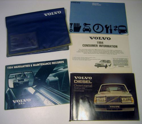 Rare vintage 1984 volvo 240 diesel owner’s manual &amp; book set literature