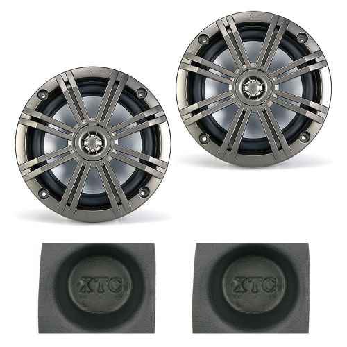 Kicker km652c km-series 6.5&#034; marine coaxial speaker pack with round baffle pair