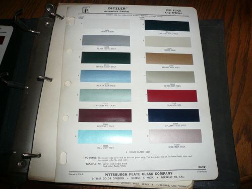 1963 buick and special ditzler ppg color chip paint sample - vintage