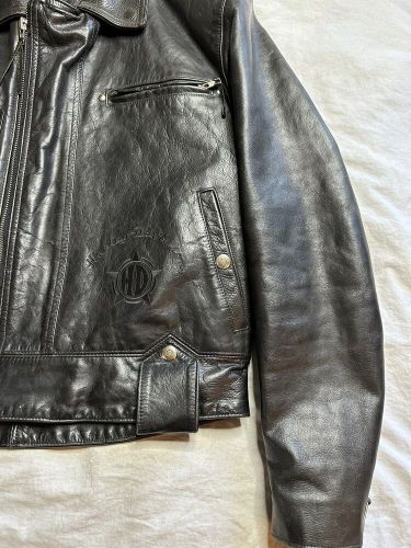 Harley davidson thick leather jacket d pocket usa made ride captain medium