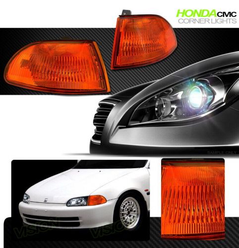 For 92-95 honda civic 4dr eg/eg6 amber turn signal parking corner lights lamps