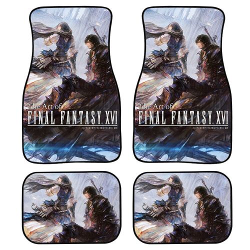 Final fantasy xvi universal car floor mat 4pcs non-slip front rear rubber carpet