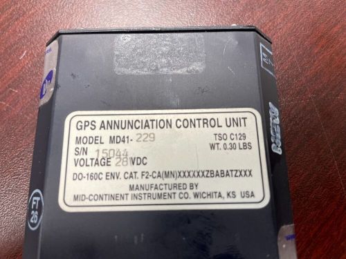 Mid-continent md 41-229 gps annunciation control unit