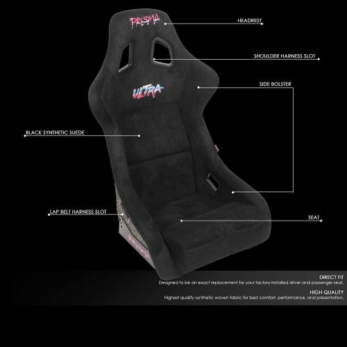 Uk stock nrg prisma ultra x1 universal sports bucket seat black alcantara fb l